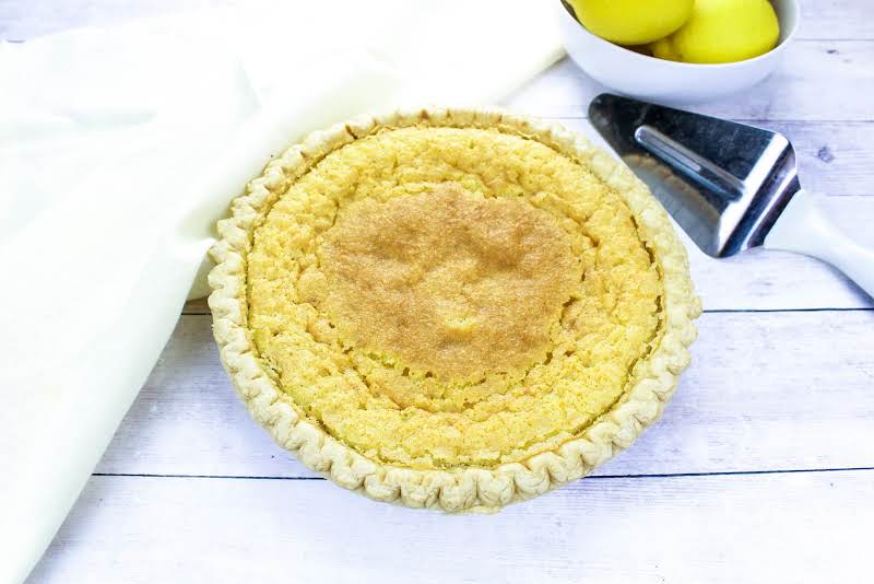 Deep Dish Buttermilk Chess Pie Baked Until Golden Brown.