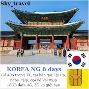 Sim Du Lịch Hàn Quốc 5Gb 4G/ 5 Ngày/ 7 Ngày/ Nghe Gọi 8 Ngày