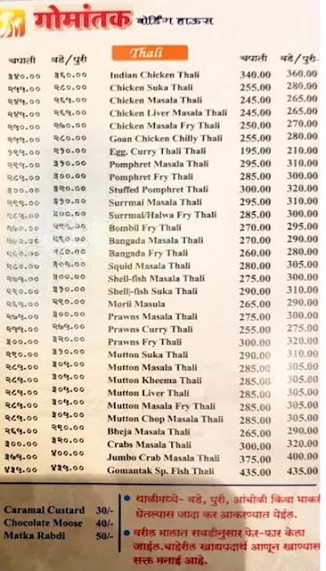 Gomantak menu 