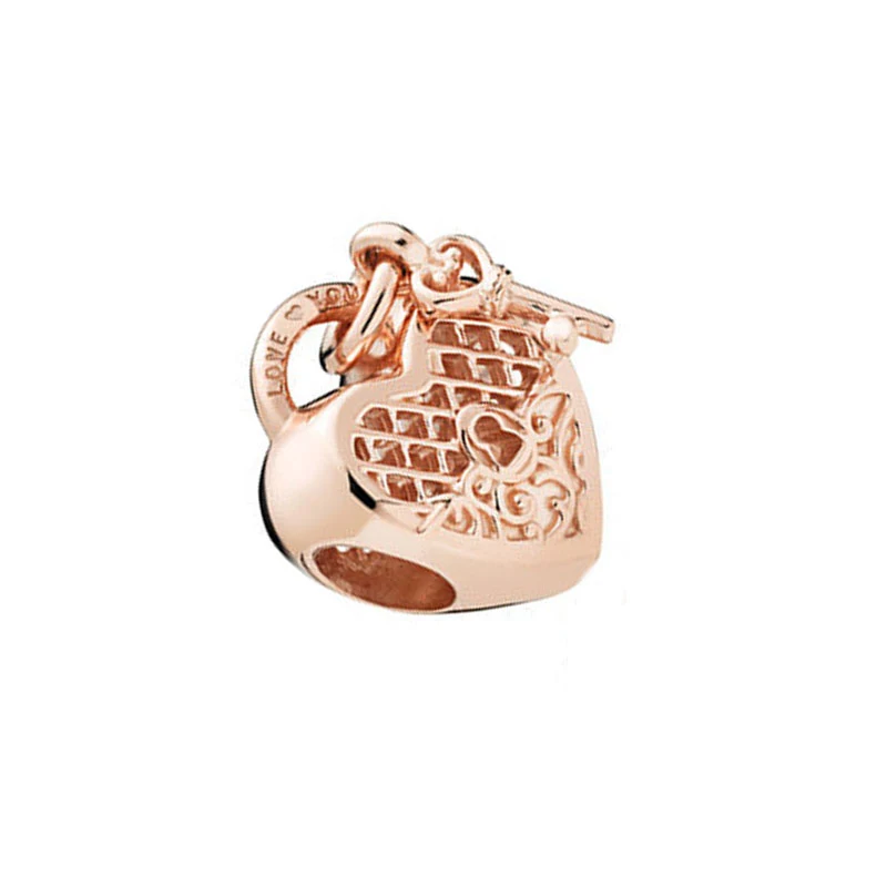 Title 2, Pendentif charme en argent sterling S925 or ros...