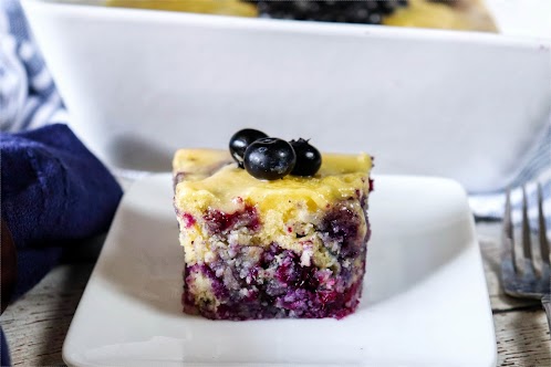 Blueberry Cake With Vanilla Butter Sauce