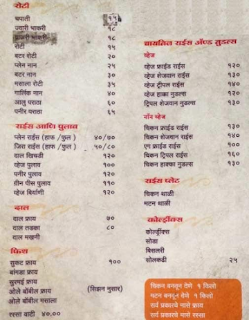 Jay Malahar menu 