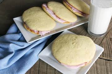 Vanilla Whoopie Pies with Raspberry Cream Filling