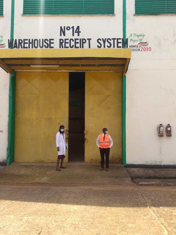 One of the certified stores for the Warehouse Receipt System at the National Cereals and Produce Board depot in Kitale on October 25, 2020