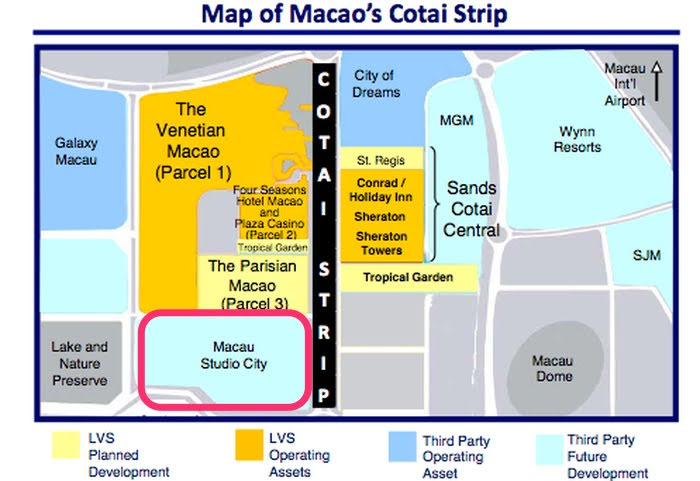 Macau Cotai Strip map