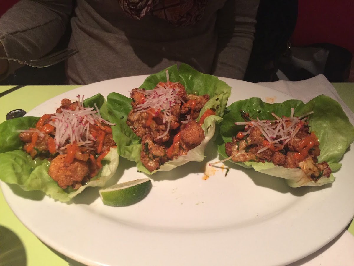 Cauliflower Tacos on Lettuce bibs