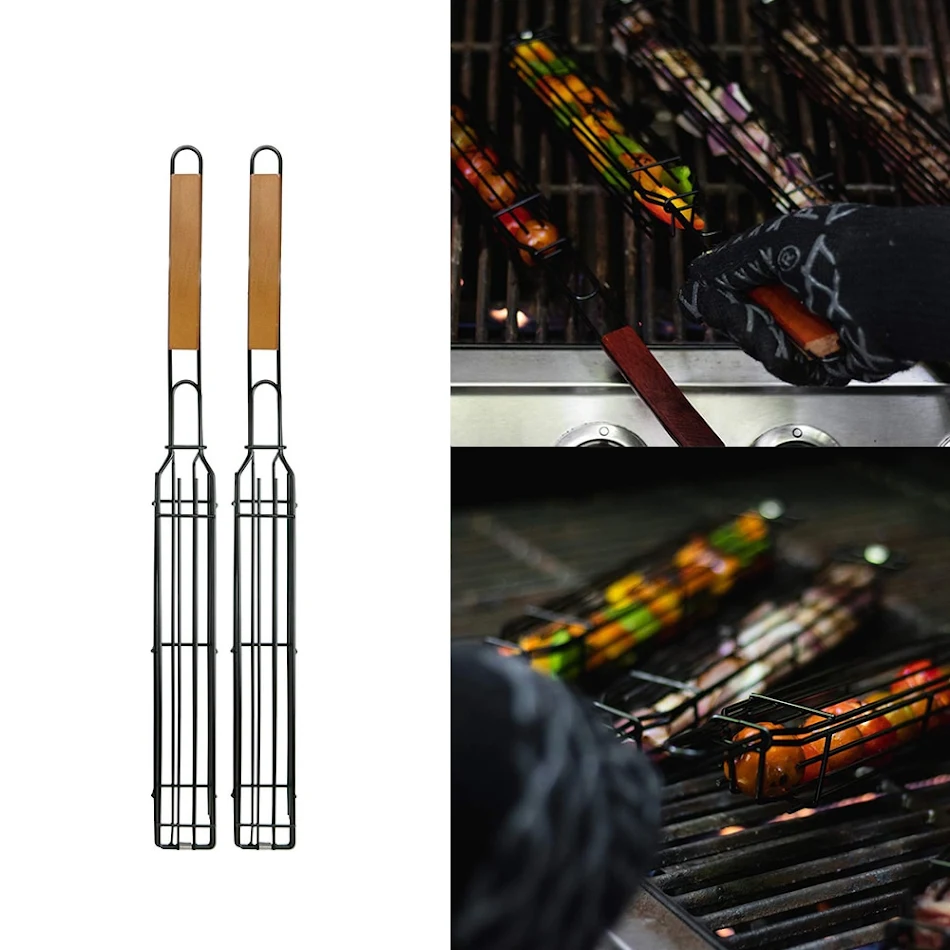 Grelha para churrasco de malha em aço inoxidável, acessórios de cozinha. Cozinhe uniformemente e limpe facilmente. Ferramentas duráveis para grelhar.