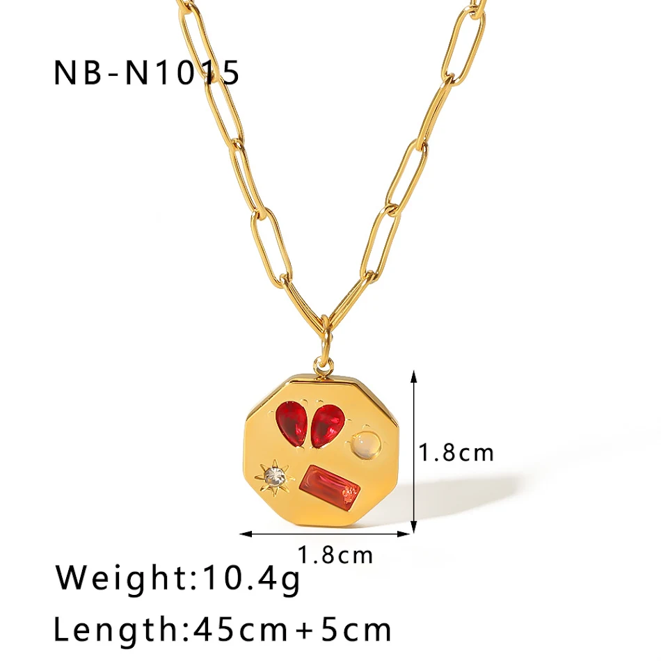 Collier Femme en Zirconium Géométrique Coloré Un bijou vibrant et élégant pour toutes les occasions. Un cadeau parfait pour femmes.