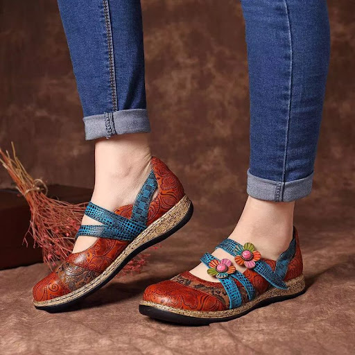 Title 3, Retro British Floral Leather Combination Stripe...