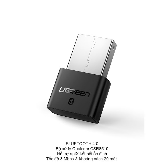 Usb Bluetooth Cho Pc Ugreen [Bluetooth 4.0 & Hỗ Trợ Atpx]