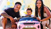 Priddy Ugly with his daughter Afrika and wife Bontle Modiselle. 