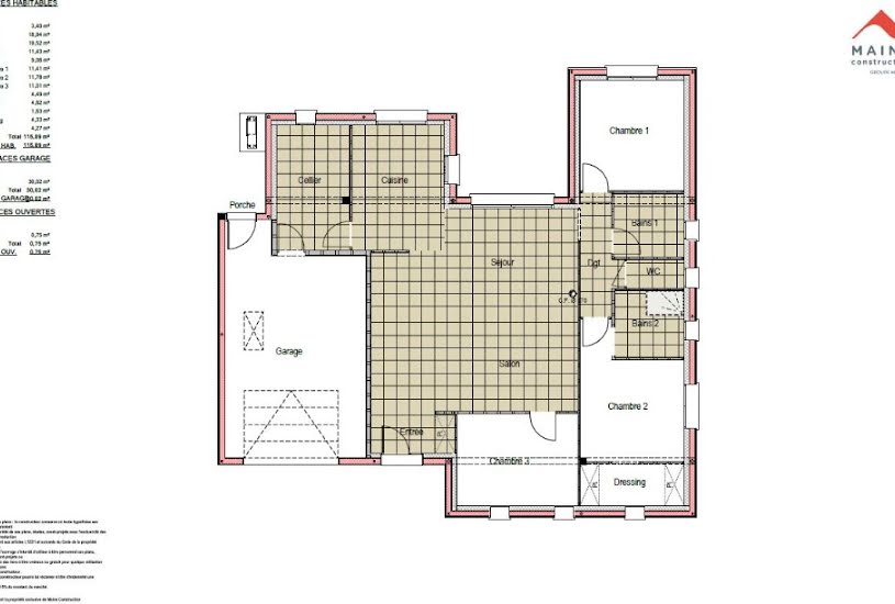  Vente Terrain + Maison - Terrain : 426m² - Maison : 115m² à Pruillé-le-Chétif (72700) 