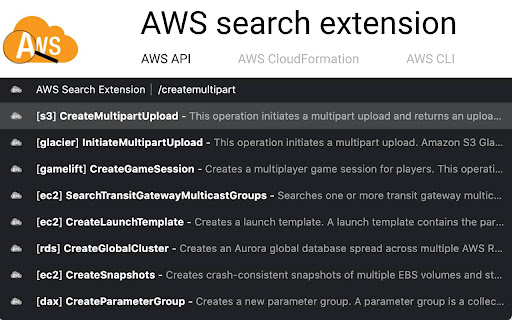 AWS Search Extension