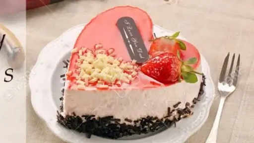 Strawberry Cheese Harte Shape Cake Father's Day