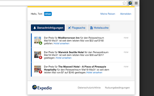 Besondere Angebote für Expedia-Mitglieder