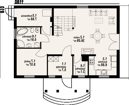 Jurgów średni 33 dws - Rzut parteru