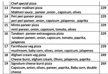 Shalimar Pizza menu 