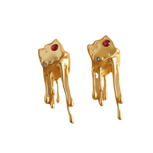Title 4, Silver pin earrings with high-quality zircon ea...
