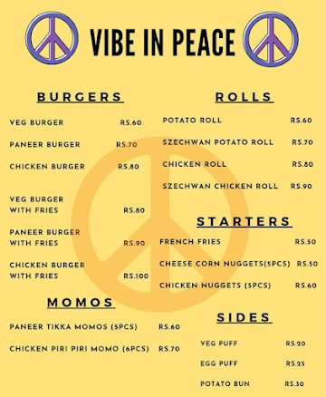 Vibe In Peace Cafe menu 