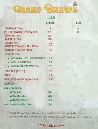 Mars Brews menu 1