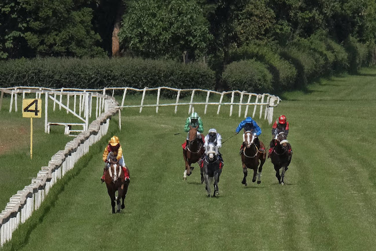 Action during a past horse racing event at the the Ngong Racecourse