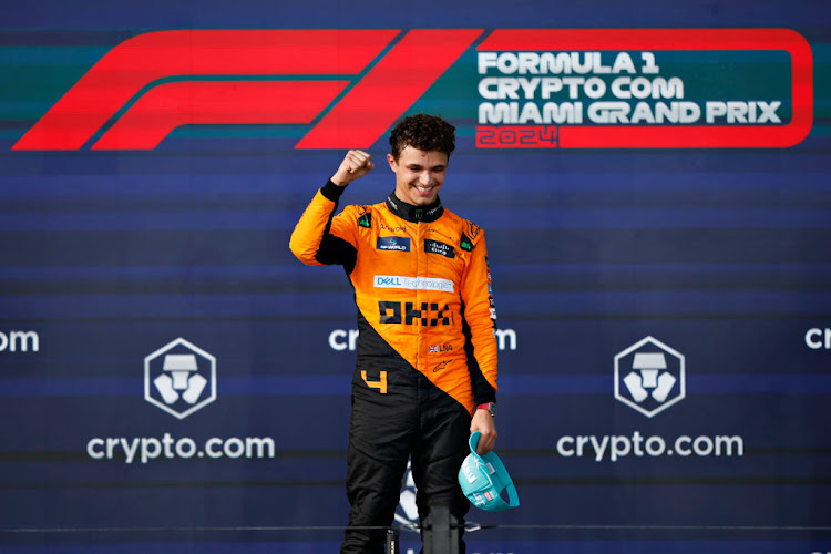 McLaren's Lando Norris capitalised on a bit of good fortune to win the Miami Grand Prix on Sunday, holding off Red Bull's triple world champion Max Verstappen for his first Formula One victory.