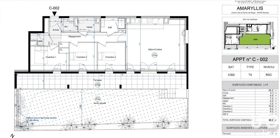 Vente appartement 4 pièces 89 m² à Nantes (44000), 499 000 €