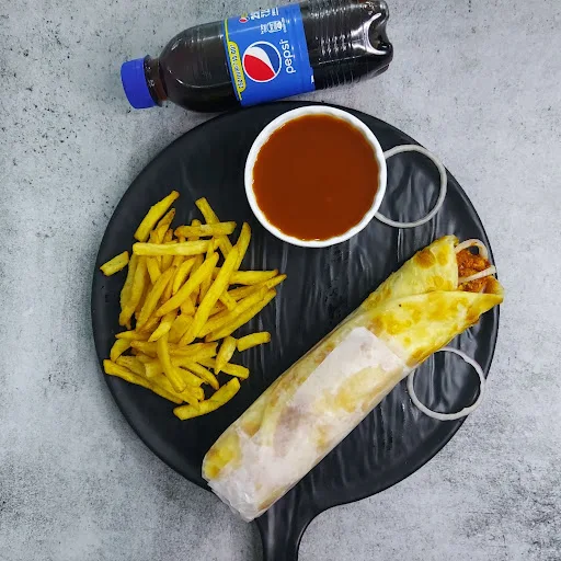 Mix Veg Roll + French Fries + Ice Tea (250 ml) or Pepsi (250 ml)