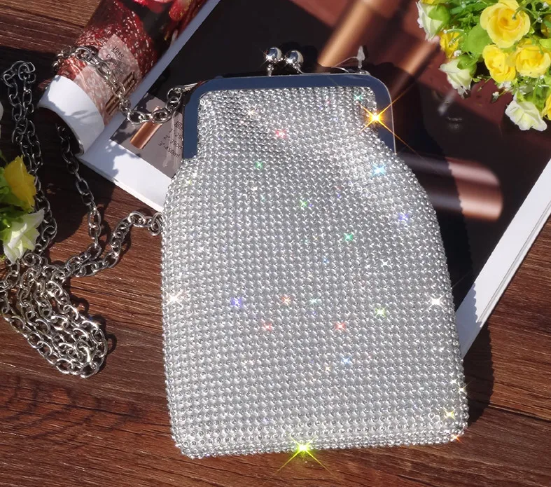 Bolso bandolera para mujer con diamantes de imitación, versátil y sencillo, diseño vertical, ideal para cualquier ocasión y estilo