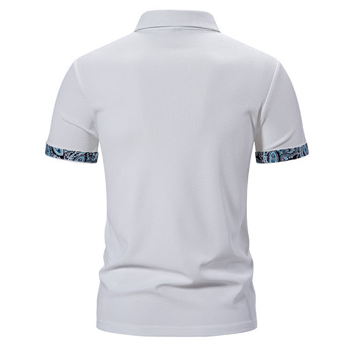 Title 4, Herren Paisley farbenes Revers Kurzarm T-Shirt ...