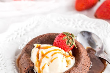 Salted Caramel Lava Cakes for 2