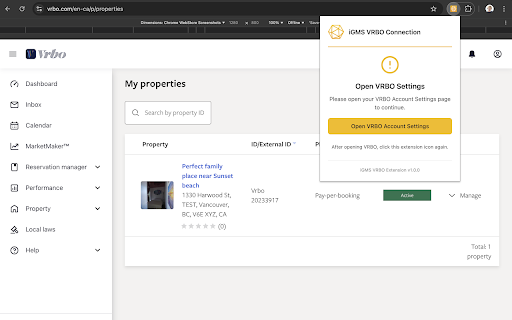 iGMS - VRBO Connection screenshot 1