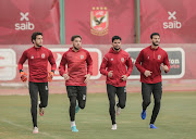 Al Ahly players go through their paces in their closed training camp at the club's headquarters in Zamalek, Cairo ahead of their Caf Champions League match against Mamelodi Sundowns at Al Salam Stadium on Saturday.