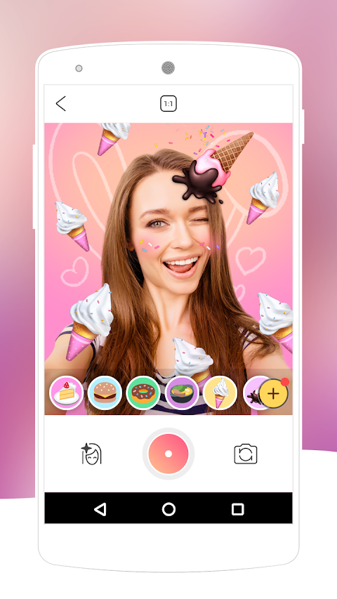 Sweet Face Camera-Free Sweet Candy Live Stickersのおすすめ画像1