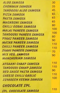 Samose Wala menu 2