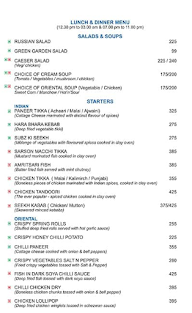 Lounge Bar menu 1