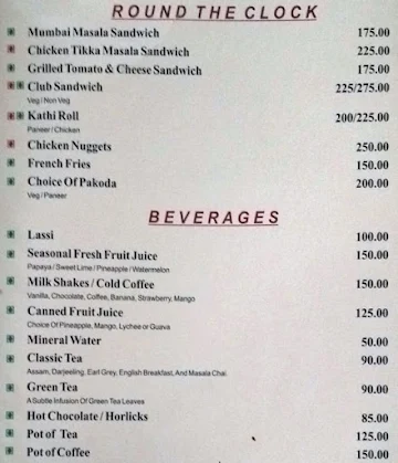 Neel Kamal Restaurant - Hotel Mewargarh menu 