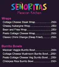 Senorita's Mexican Kitchen menu 1