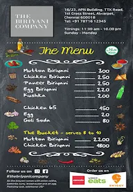 The Biriyani Company menu 2