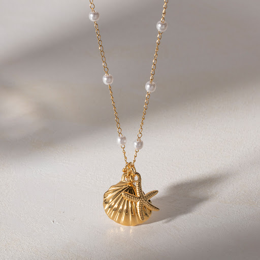 Title 2, Fashionable All-match Starfish Shell Necklace, ...