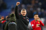 Ole Gunnar Solskjaer, Interim Manager of Manchester United celebrates victory following the Premier League match between Leicester City and Manchester United at The King Power Stadium on February 3, 2019 in Leicester, United Kingdom. 