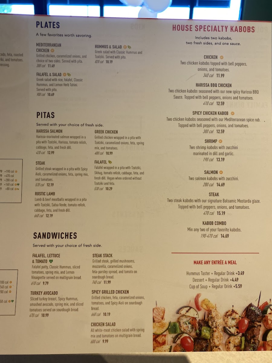 Zoes Kitchen gluten-free menu