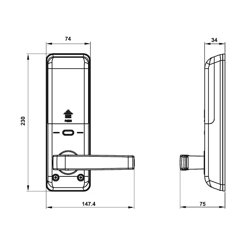 Khóa điện tử Hafele thân khóa nhỏ EL7700 - 912.05.583