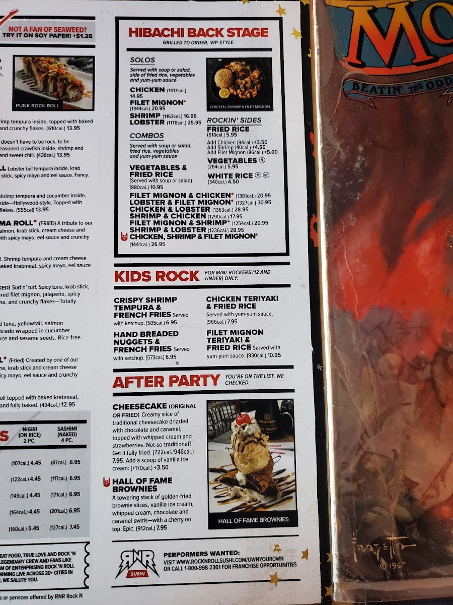 Rock N Roll Sushi gluten-free menu