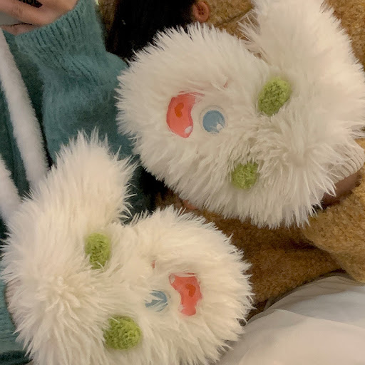 Title 5, Cute Funny Plush Gloves Warm-keeping And Cold-p...
