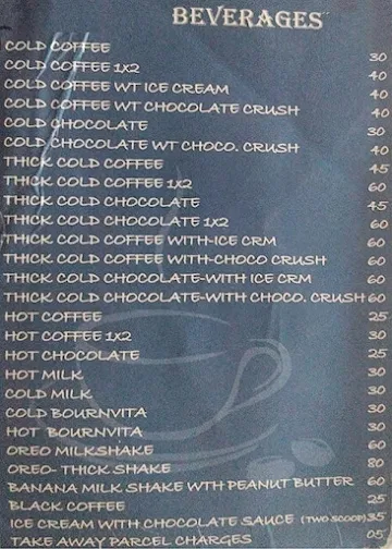 Cafe Durga menu 