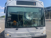 This City of Tshwane bus was attacked by a group of people in Pretoria on Friday. There were no injuries.