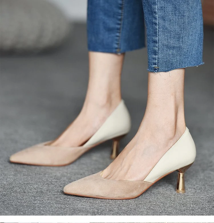Title 12, Zapatos de salón nude de otoño para mujer con p...