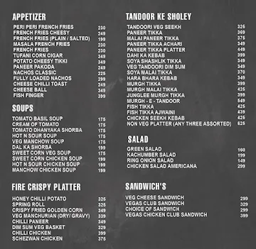 Midnight Vegas menu 