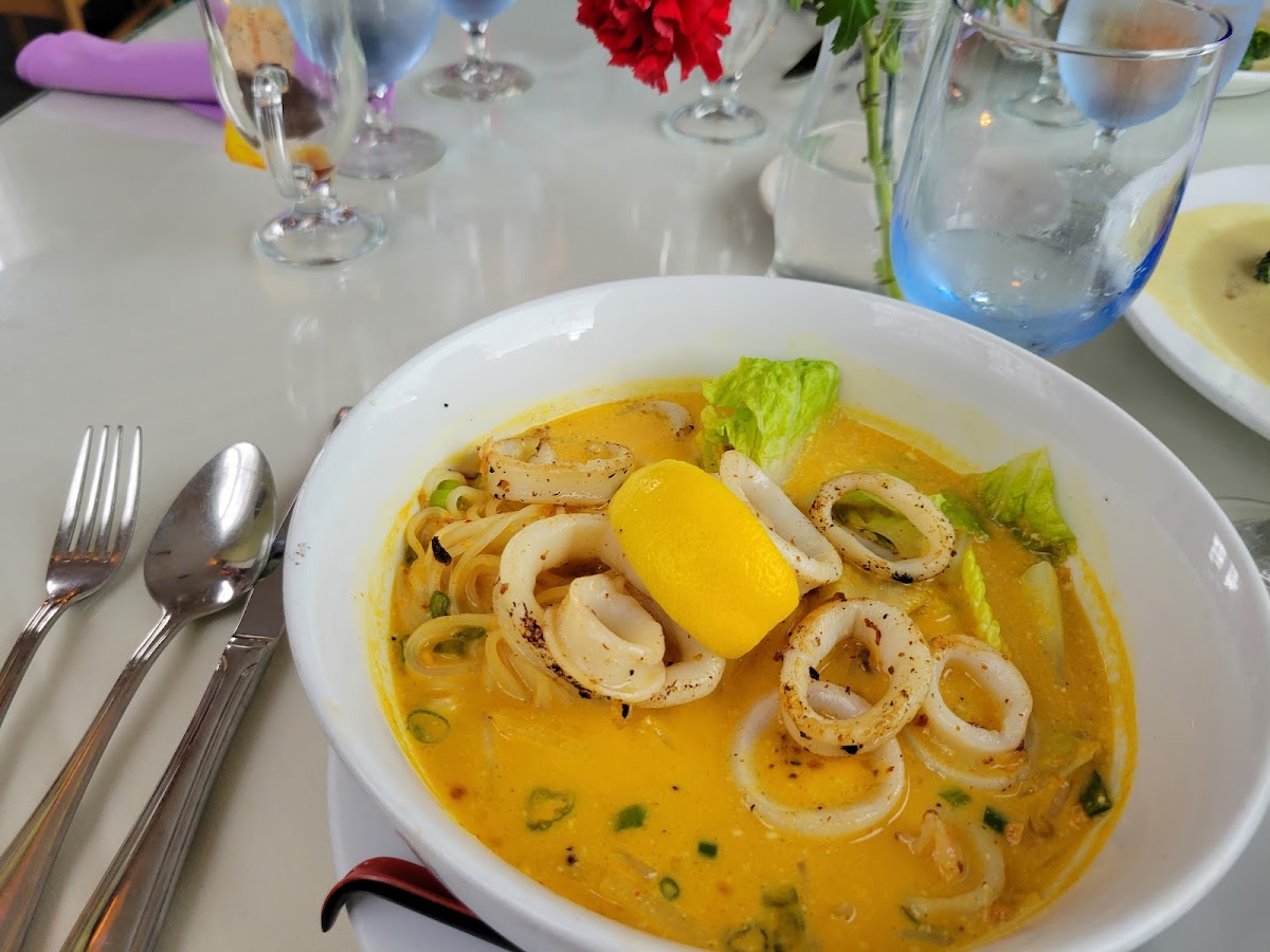 GF yellow curry with squid